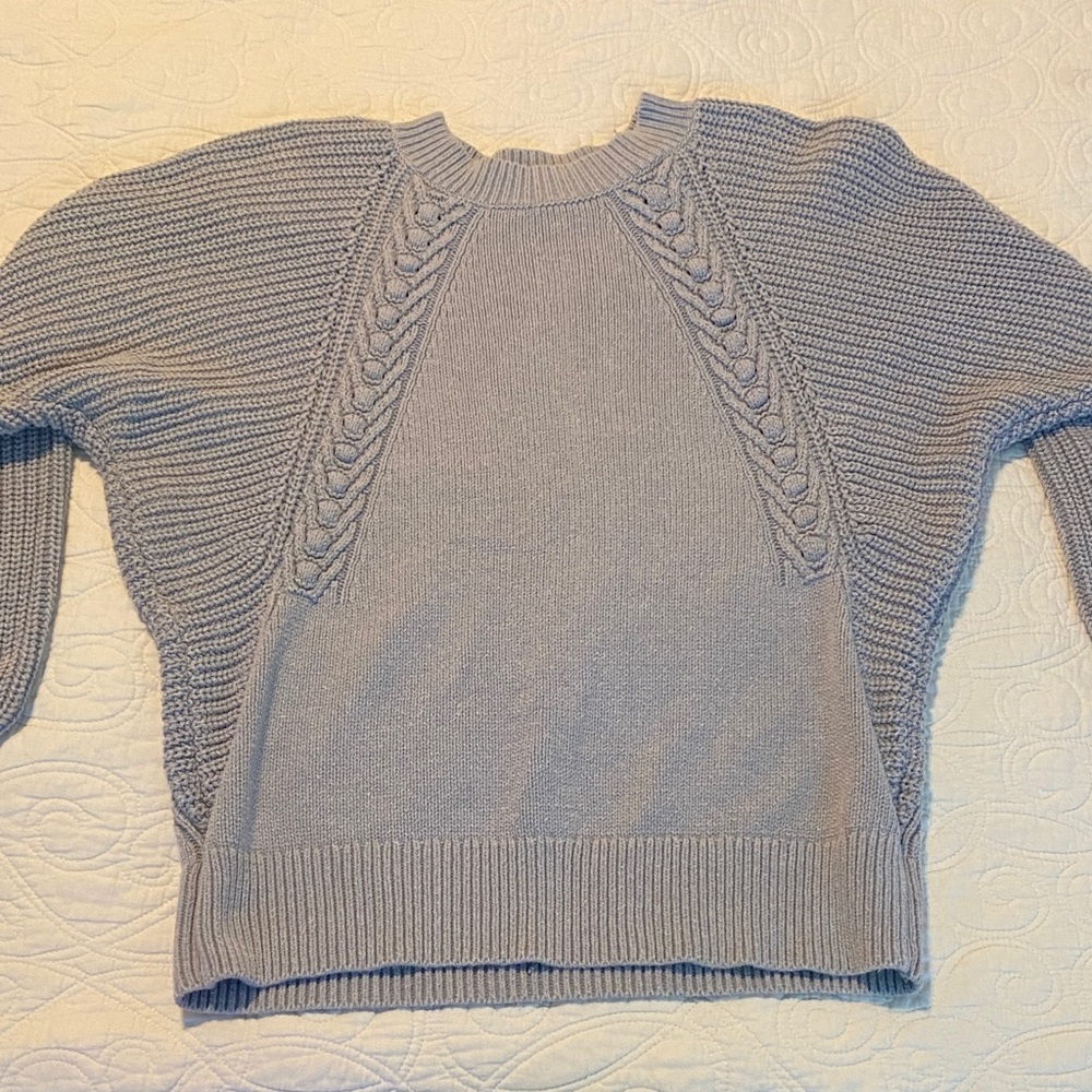 Vera Wang Light Gray Crew Neck Sweater